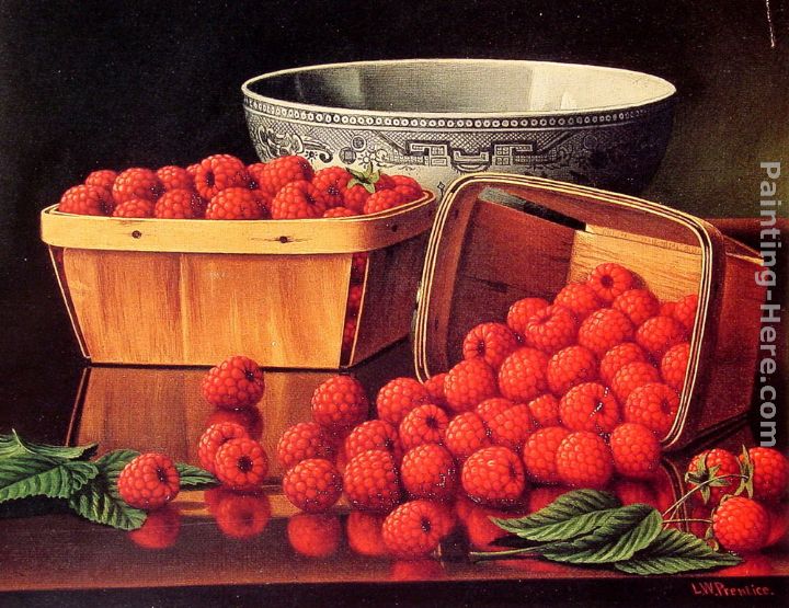 Baskets of Raspberries painting - Levi Wells Prentice Baskets of Raspberries art painting